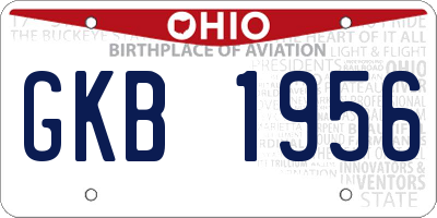 OH license plate GKB1956