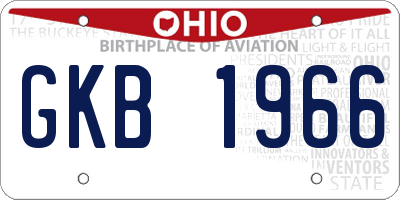 OH license plate GKB1966