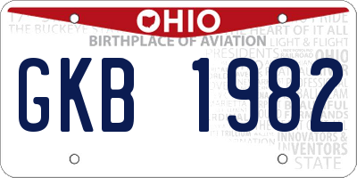 OH license plate GKB1982