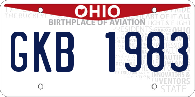 OH license plate GKB1983