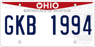 OH license plate GKB1994