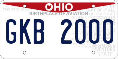 OH license plate GKB2000