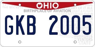 OH license plate GKB2005