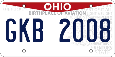 OH license plate GKB2008