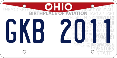 OH license plate GKB2011