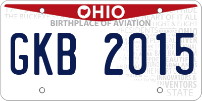 OH license plate GKB2015