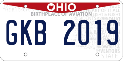 OH license plate GKB2019