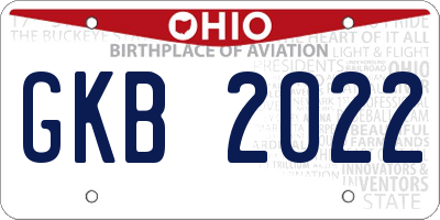 OH license plate GKB2022