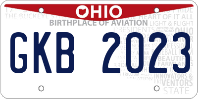 OH license plate GKB2023