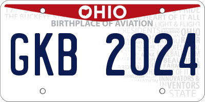 OH license plate GKB2024