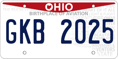 OH license plate GKB2025