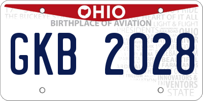OH license plate GKB2028