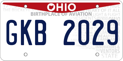 OH license plate GKB2029