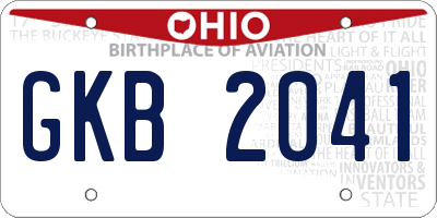 OH license plate GKB2041