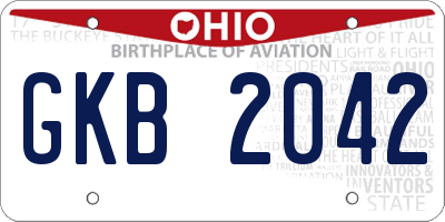 OH license plate GKB2042