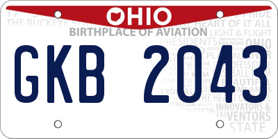 OH license plate GKB2043