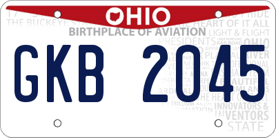 OH license plate GKB2045