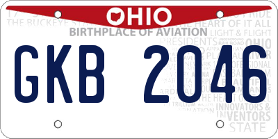 OH license plate GKB2046