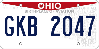 OH license plate GKB2047