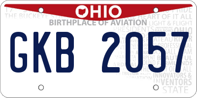 OH license plate GKB2057