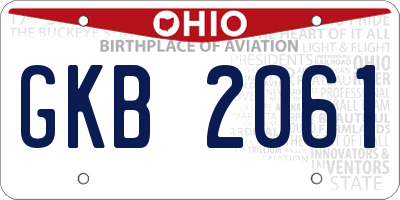 OH license plate GKB2061