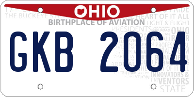 OH license plate GKB2064