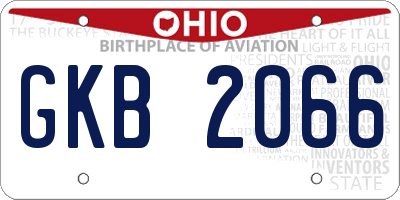 OH license plate GKB2066