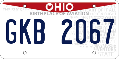 OH license plate GKB2067