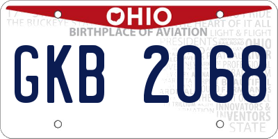 OH license plate GKB2068