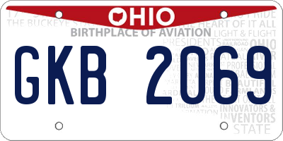OH license plate GKB2069