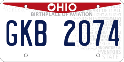 OH license plate GKB2074