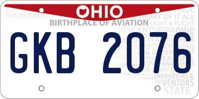 OH license plate GKB2076