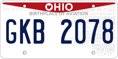 OH license plate GKB2078