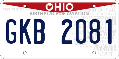 OH license plate GKB2081