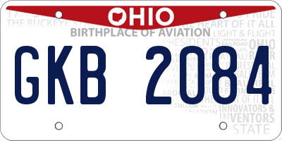 OH license plate GKB2084
