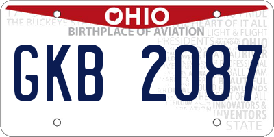 OH license plate GKB2087