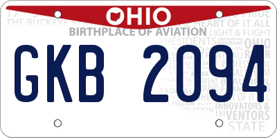 OH license plate GKB2094