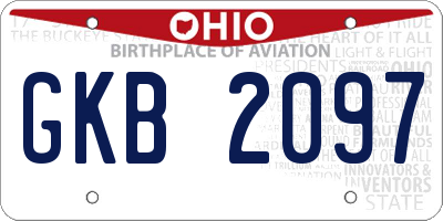 OH license plate GKB2097