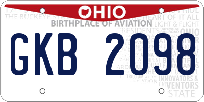 OH license plate GKB2098