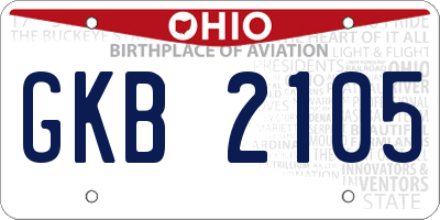 OH license plate GKB2105