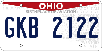 OH license plate GKB2122