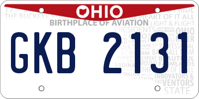 OH license plate GKB2131