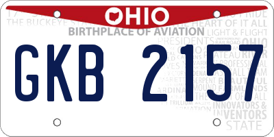 OH license plate GKB2157