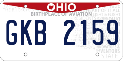 OH license plate GKB2159