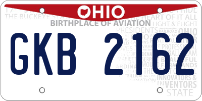 OH license plate GKB2162