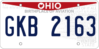 OH license plate GKB2163