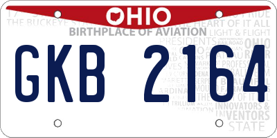 OH license plate GKB2164