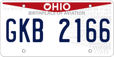 OH license plate GKB2166