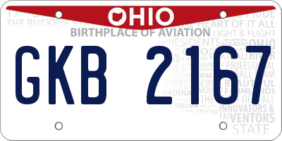 OH license plate GKB2167