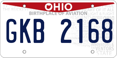 OH license plate GKB2168